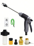 1pc Home Car Wash High-pressure Water Gun Kit With Foam Pot, Rotating Water Outlet, Metal Rod Cleaning Tool