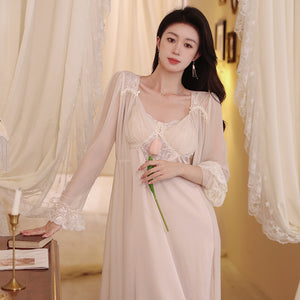 Women's Fashion Simple Nightgown Loungewear Set
