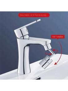 1PC Universal Kitchen Plastic 720° Rotatable Splash Filter Faucet Sprayer, Flexible Bathroom Tap Extender Adapter Foam Nozzle