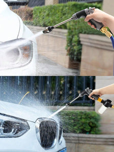 1pc Home Car Wash High-pressure Water Gun Kit With Foam Pot, Rotating Water Outlet, Metal Rod Cleaning Tool