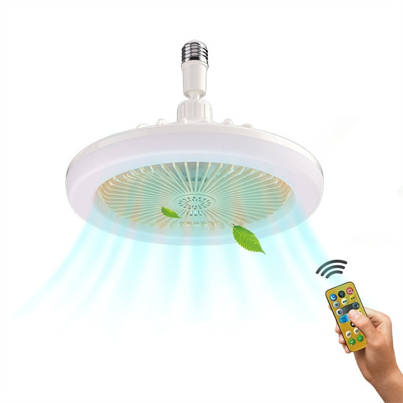 3 In 1 30w Ceiling Fan With Lighting Lamp E27 Converter Base With Remote Control For Bedroom Living Home Silent