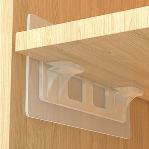 New Punch-free Cabinet Shelf Support With Row Fixed Bracket Wardrobe Partition Stickers Layered Storage Rack